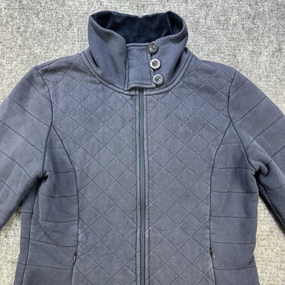 North Face Coroluna Jacket Women Large Blue Fleece Lined Quilted